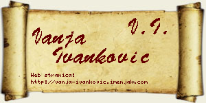 Vanja Ivanković vizit kartica